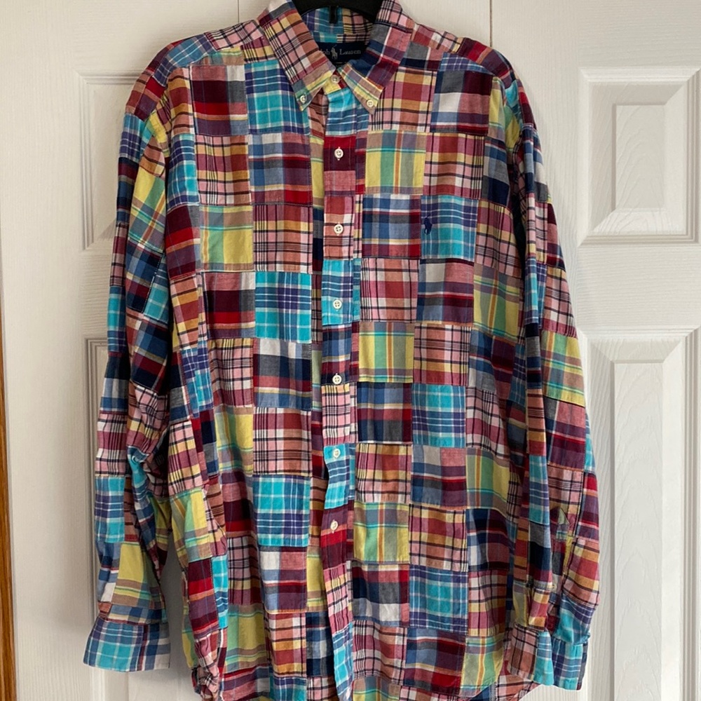 Ralph Lauren Quilt Pattern Long Sleeve Blake size L